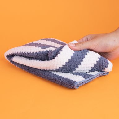 Toalla de baño de microfibra 75cm x 35cm rayas azul marino -  Miniso