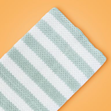 Toalla de baño de microfibra 75cm x 35cm rayas azul aqua -  Miniso