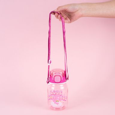 Tomatodo de plástico colección care bears tritan para niños con correa 600 ml rosa -  Care Bears