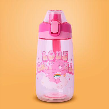 Tomatodo de plástico tritan de la colección care bears con mango de silicona 500 ml rosa -  Care Bears