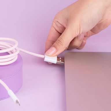 Cable de carga tejido usb a lightning 8pin rosa -  Miniso