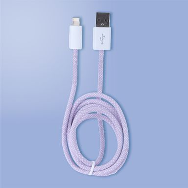 Cable de carga usb a lightning trenzado morado miniso -  Miniso