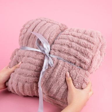 Manta jacquard miniso rosa -  Miniso