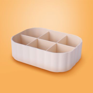 Organizador de plástico de 6 compartimentos macaron series para escritorio versión corta blanco -  Miniso