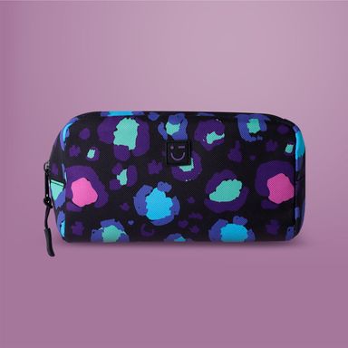 Cosmetiquera negra estampa print tonos azules -  Miniso