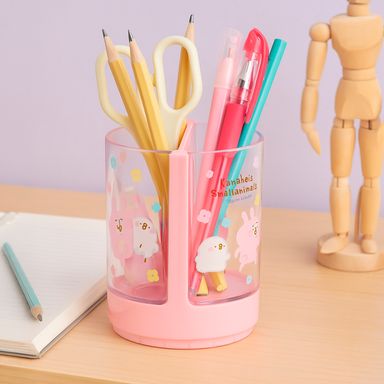 Organizador de plástico portalapices giratorio de animales pequeños de kanahei -  Miniso
