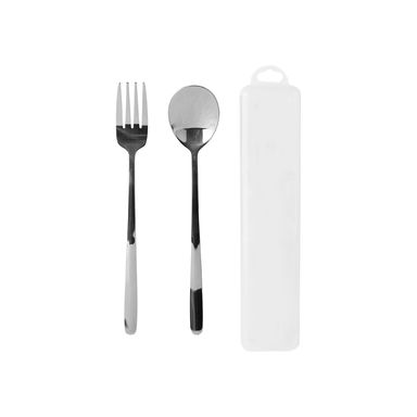 Juego de cubiertos portátiles de estilo europeo tenedor y cuchara con estuche -  Miniso