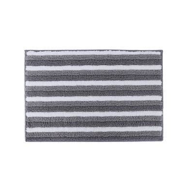 Tapete decorativo alfombra de piso con mechones a rayas degradadas gris -  Miniso