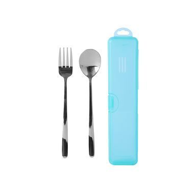 Cubiertos portátiles de estilo europeo verde con estuche -  Miniso