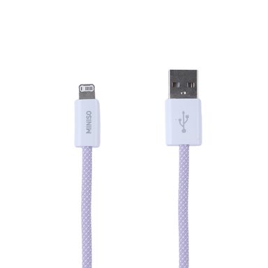 Cable de carga usb a lightning trenzado morado miniso -  Miniso