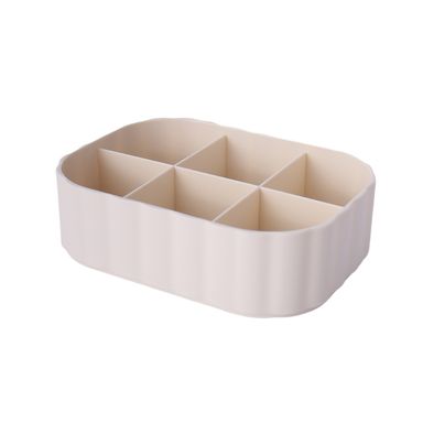 Organizador de plástico de 6 compartimentos macaron series para escritorio versión corta blanco -  Miniso