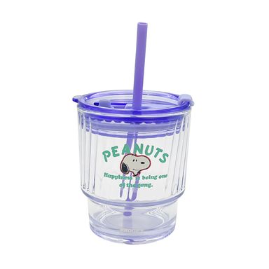 Tomatodo de vidrio con sorbete vintage colorida de snoopy de 400 ml -  Snoopy
