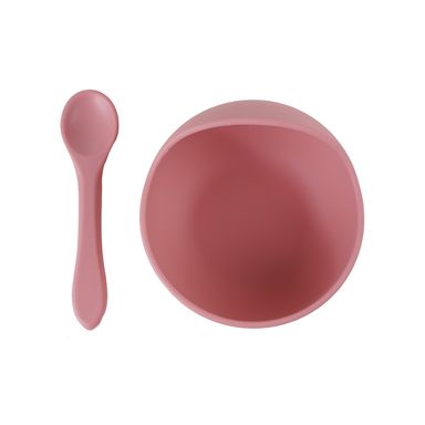 Bowl de silicona para niños con cuchara rosa -  Miniso