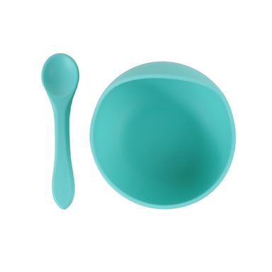 Bowl de silicona para niños con cuchara menta -  Miniso