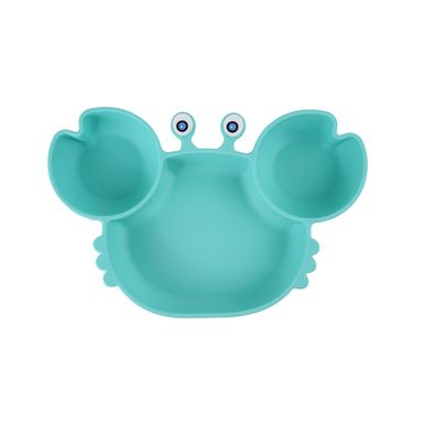 Plato de silicona dividido para niños en forma de cangrejo menta -  Miniso