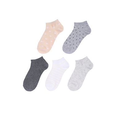 Medias para mujer miniso beige y gris 5 pares -  Miniso