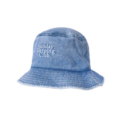 Sombrero de cubo denim desgastado sleeping club azul -  Miniso