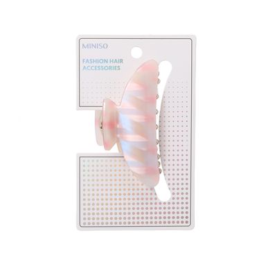Pinza para cabello miniso rayas aperlada rosa -  Miniso