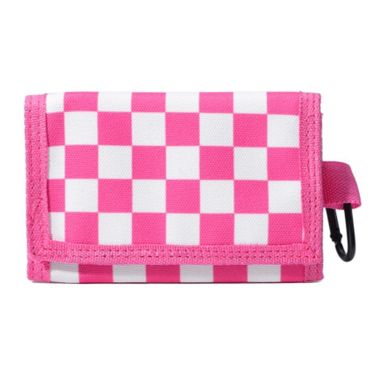 Cartera deportiva de tela con cierre de velcro diseño cuadros blanco y rosa -  Miniso