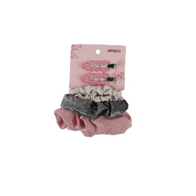 Set de accesorios para cabello miniso animal print y metalizado 6pzas -  Miniso