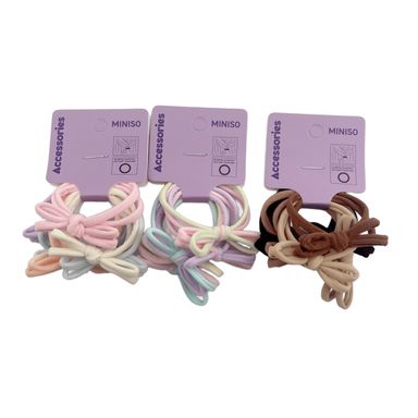Set de ligas para cabello monitos 6 pzas -  Miniso