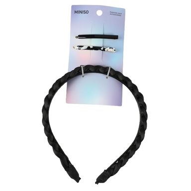 Set de vincha y pasadores miniso serie dark 3 pzas -  Miniso