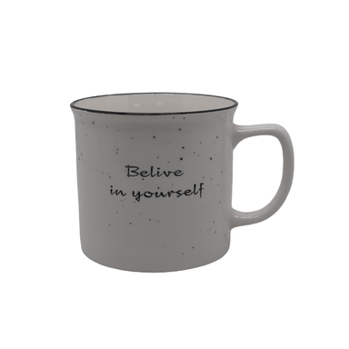 Taza de cerámica serie letter 430 ml b -  Miniso