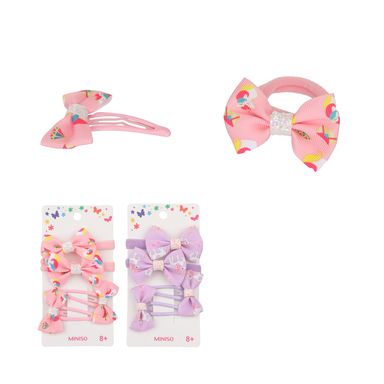 Set infantil de accesorios para cabello miniso unicornios 4 pzas -  Miniso