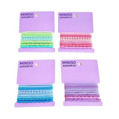 Set de ligas para cabello espiral multicolor 10 pzas.  -  Miniso