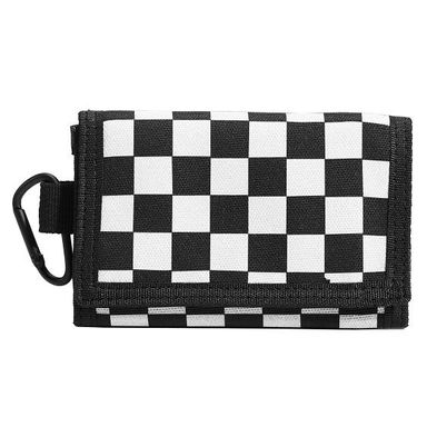 Cartera deportiva de tela con cierre de velcro diseño cuadros blanco y negro -  Miniso