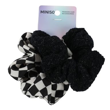 Set de moños para cabello miniso serie dark cuadros 2 pzas -  Miniso