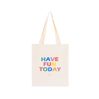 Bolso de compras miniso arcoíris have fun today blanco -  Miniso