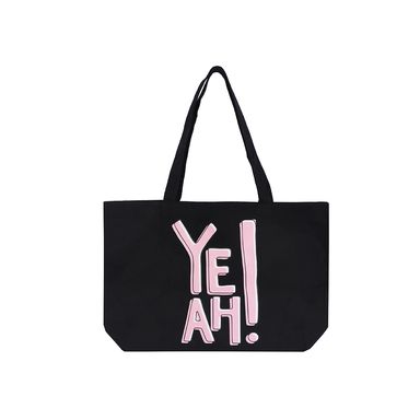 Bolsa de compras con letras divertidas (negra) -  Miniso