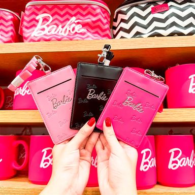 Porta credencial basico con correa colección barbie negro -  Barbie