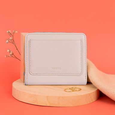 Cartera mujer bi-fold miniso beige -  Miniso