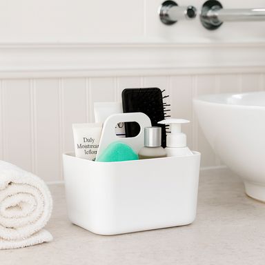 Organizador de plastico con asa hueca de la colección black & white blanca -  Black & White