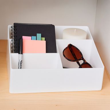 Organizador de plastico multicompartimentos de la colección black & white blanca -  Black & White