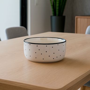 Bowl de cerámica con lunares blancos y negros 300 ml -  Black & White