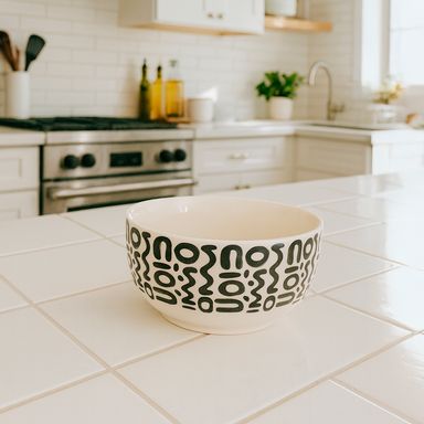 Bowl de cerámica black & white de 500 ml rayas -  Black & White