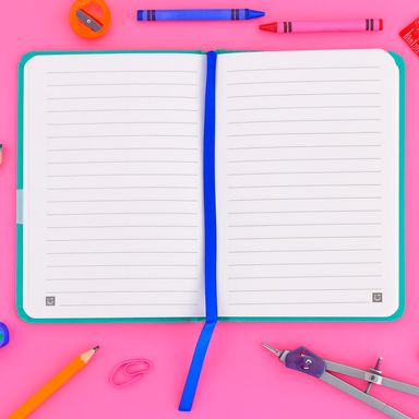 Libreta de tapa dura a6 80 hojas rosa serie black & white -  Black & White