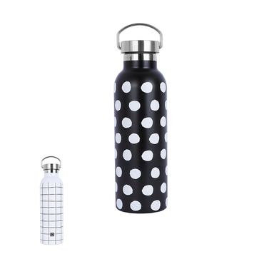 Termo con asa de la colección black & white de 700 ml colores mixtos -  Black & White
