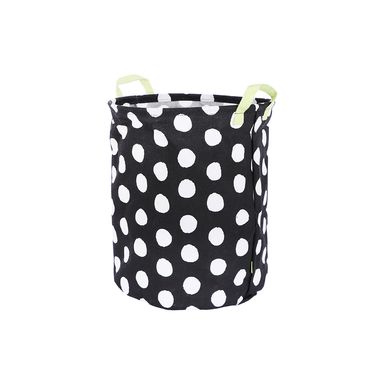 Organizador de tela redonda de la colección black & white negro puntos blancos -  Black & White