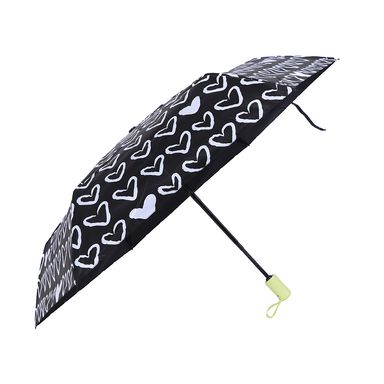 Paraguas con proteccion uv de la colección black & white estampado corazones -  Black & White
