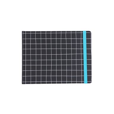 Libreta C5 de tapa dura con banda 100 hojas serie black & white -  Black & White