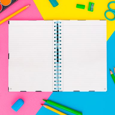 Cuaderno B5 con banda de alambre 100 hojas geometria serie black & white -  Black & White