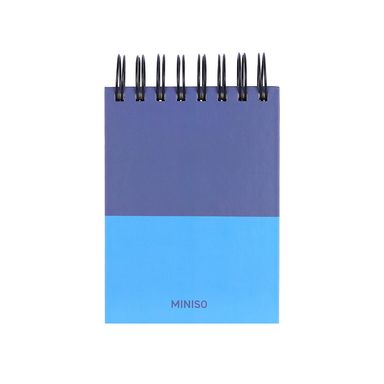 Libreta A6 con alambre 158 hojas azul serie black & white -  Black & White