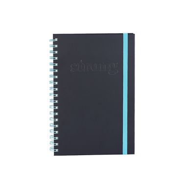 Cuaderno B5 con banda de alambre 100 hojas negro serie black & white -  Black & White