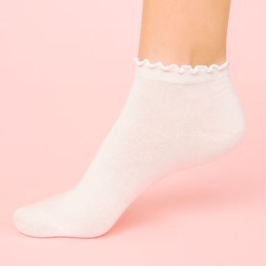 Medias basicos para mujer miniso olan blanco -  Miniso