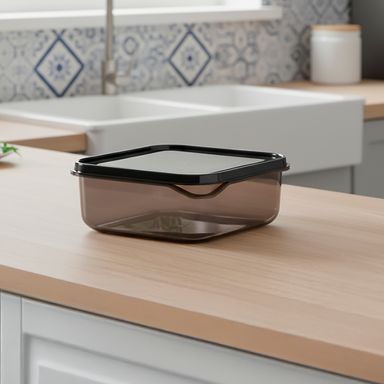 Taper para almacenar alimentos serie black & white 650 ml 3 unidades negro -  Black & White