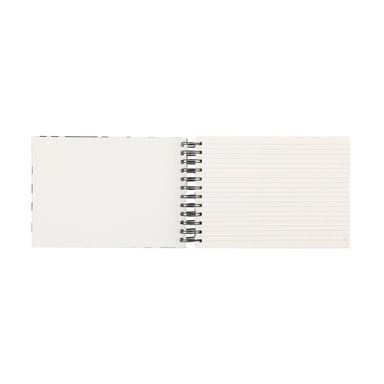Cuaderno C5 con banda de alambre 100 hojas serie black & white -  Black & White